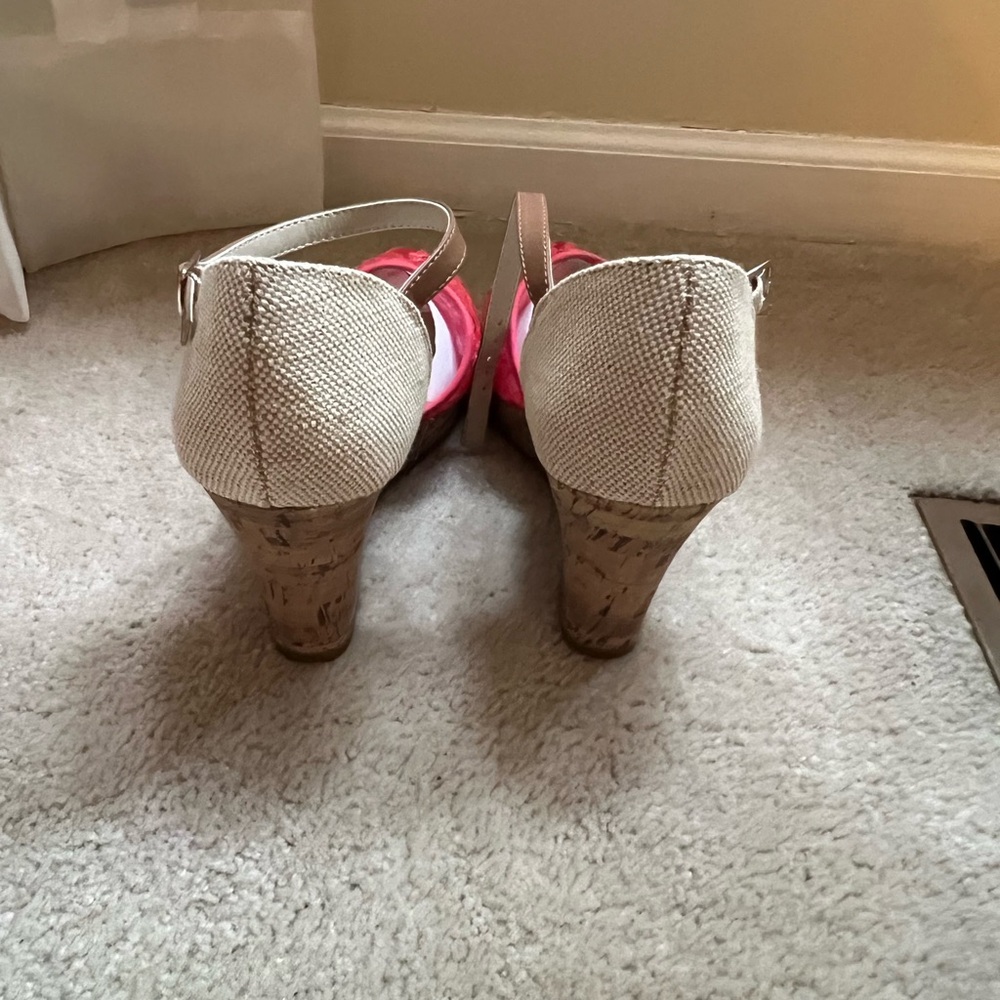 Apt.9 New Fuchsia/Beige Wedge Heels - image 4